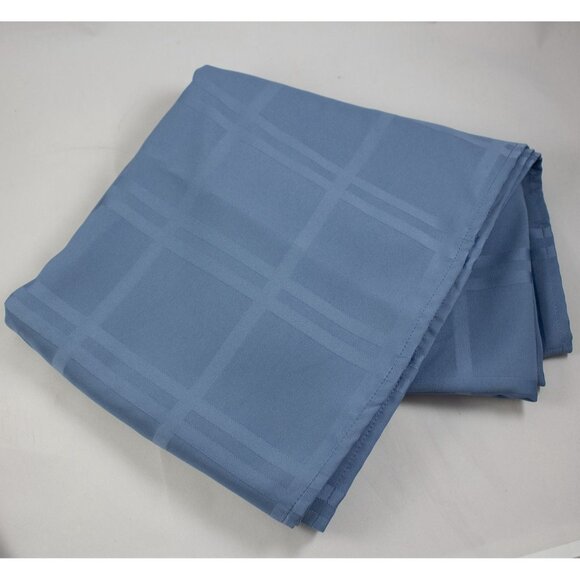 Vintage Blue Patterned Oblong Tablecloth + 4 Napkins 60" x 84" - Picture 2 of 5